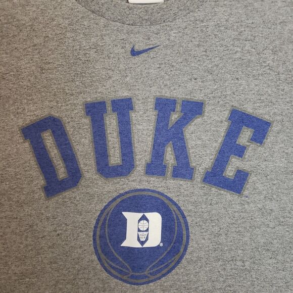 Vintage Nike Duke Center Swoosh Single‎ Stitch XXL SS Gray Shirt - Picture 1 of 8